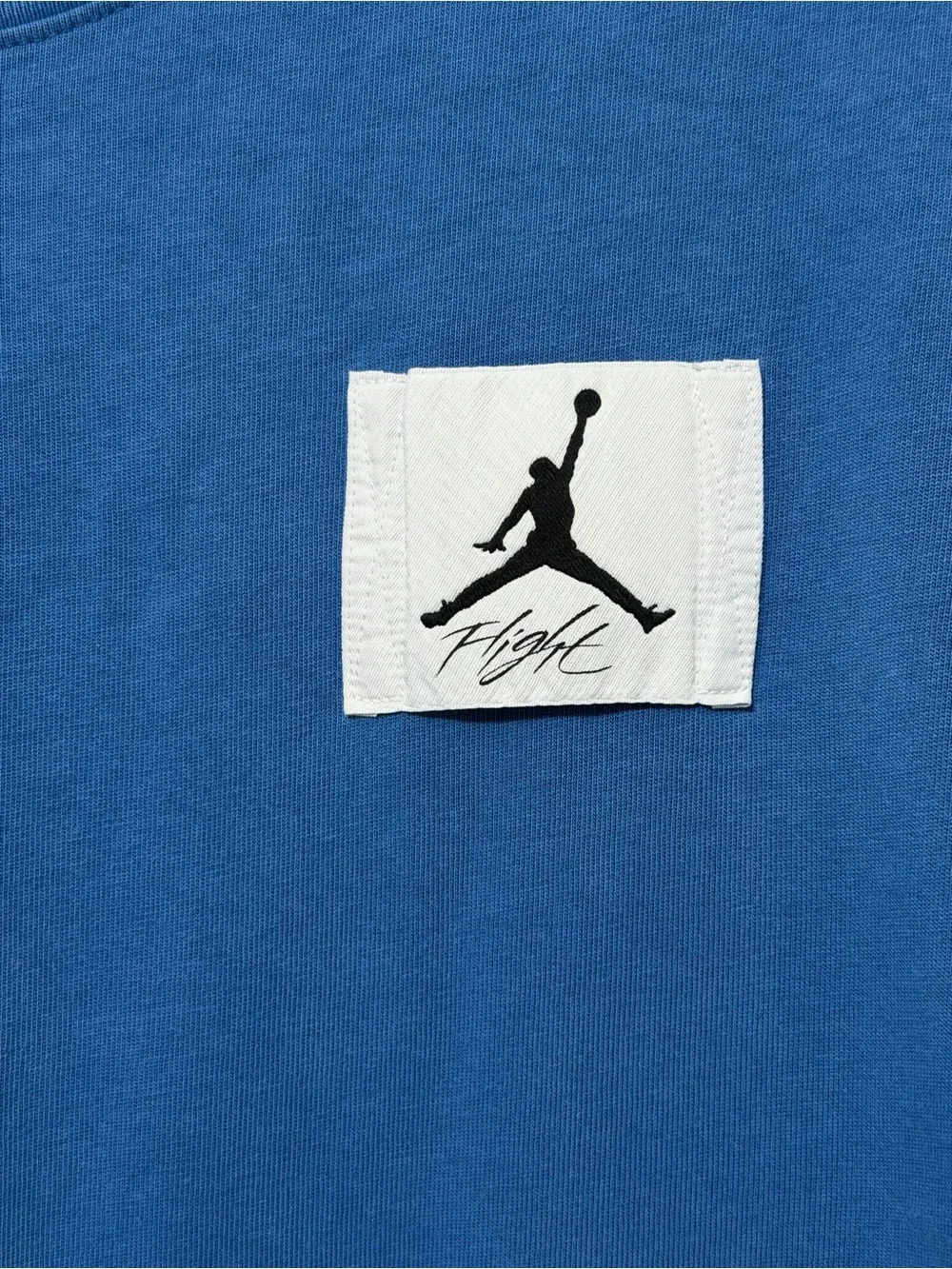 Jordan Blue Short-Sleeve Logo Patch Crewneck Tee Oversized Fit Size S